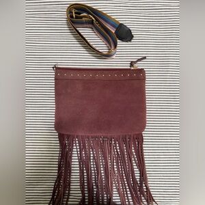 UGG Maroon Fringe Crossbody Bag